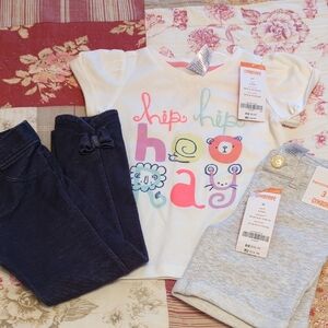 Gymboree Kids Matching Set - White, Navy, Gray